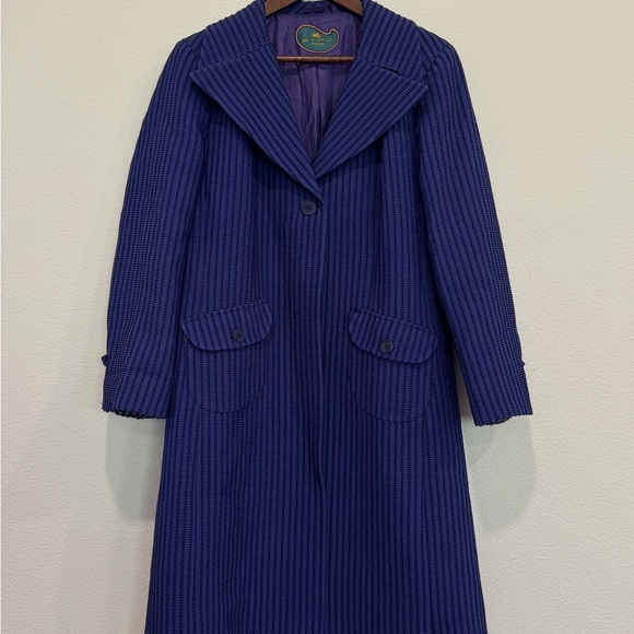 Etro Jackets & Blazers - Etro Royal Purple Textured Trench Coat